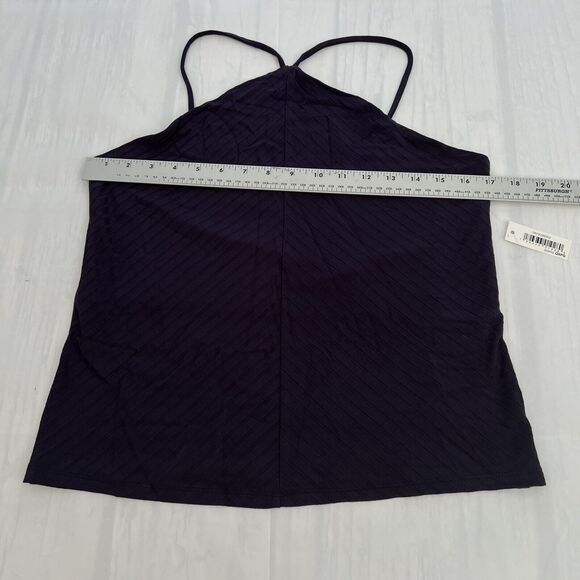 Daily Ritual Women's Navy Wide Rib Cropped T-strap Cami Top Size Large - Picture 8 of 13